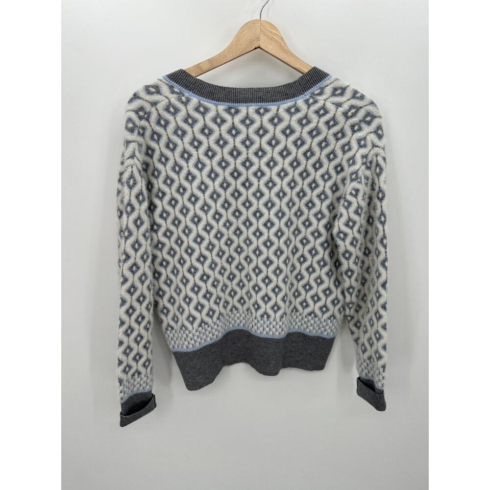 Cupcakes and cashmere Women Grey White Button Front Cardigan Sweater Size XS - Picture 2 of 7